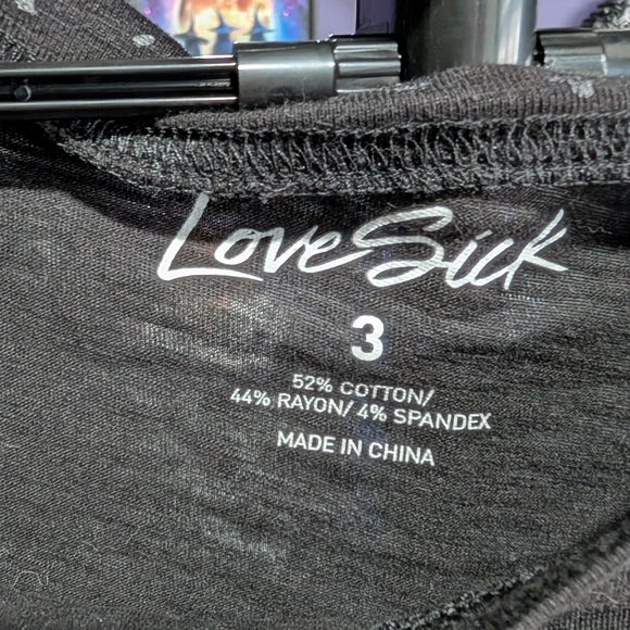Torrid: Lovesick Black Distressed Long Sleeve Tee - Picture 3 of 3